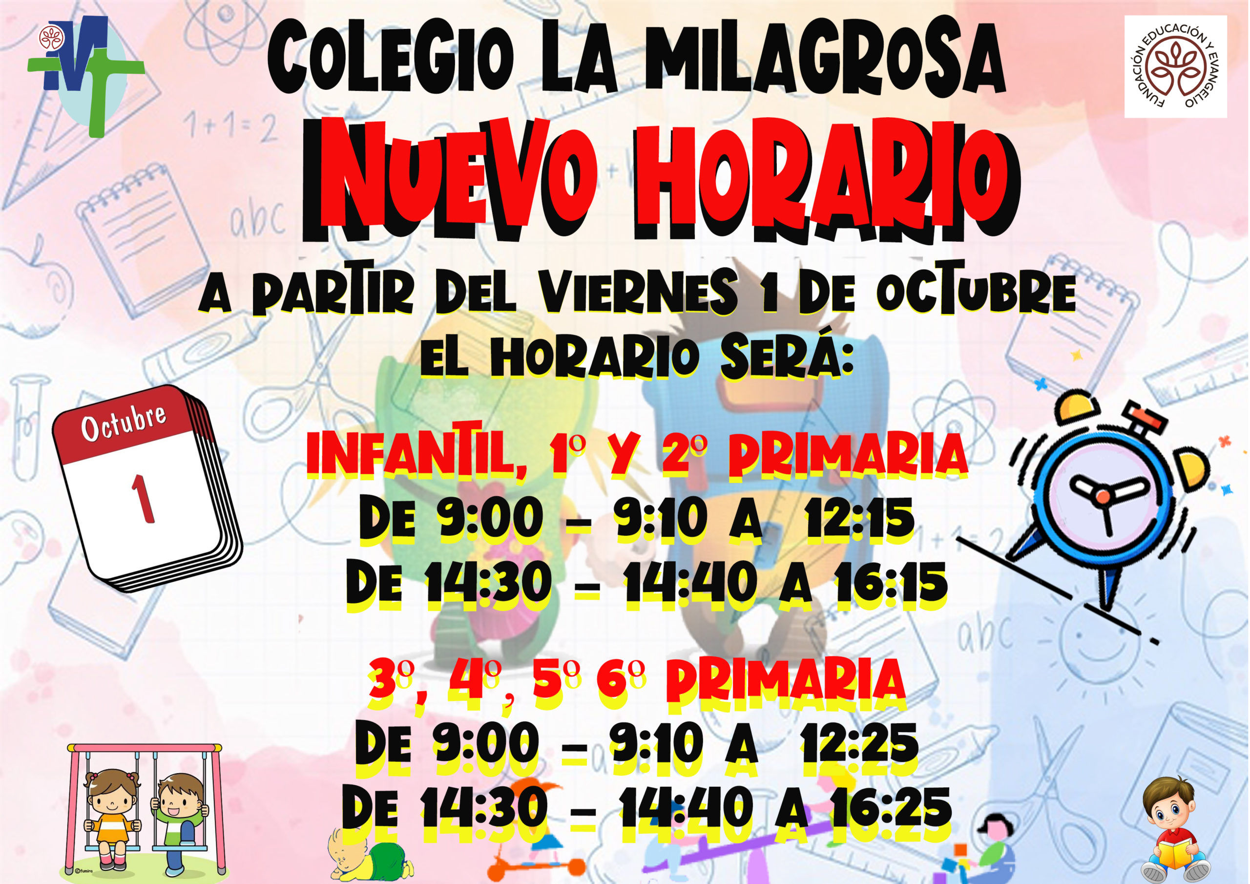 1 Octubre Horario Mes de Octubre